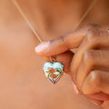 English Poppy Enamel And 9K Gold Heart Locket
