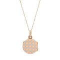 Checkerboard 14K Rose Gold and Platinum Locket