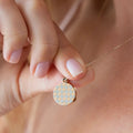 Checkerboard 14K Rose Gold and Platinum Locket
