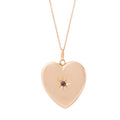 Victorian 10K Rose Gold and Garnet Starburst Heart Locket