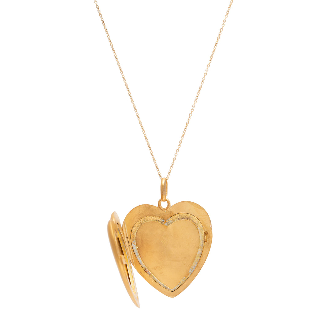 Victorian 10K Rose Gold and Garnet Starburst Heart Locket