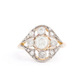 Edwardian Old European Cut Diamond Platinum and 18K Gold Ring