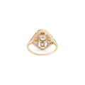 Edwardian Old European Cut Diamond Platinum and 18K Gold Ring