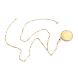 Art Deco "Sunrise" Guilloche Enamel 14k Gold Locket and Chain