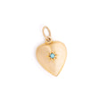 Victorian 10k Yellow Gold and Turquoise Starburst Heart Charm