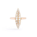 Victorian Diamond Navette 14k Gold Ring