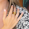 Fluted Dome 18k Gold Cocktail Ring