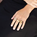 14k Bi-Color Gold Diamond Knot Ring