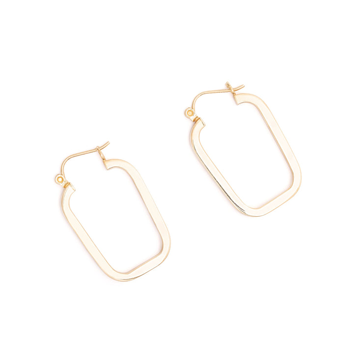 14K Gold Squared Hoop Earrings