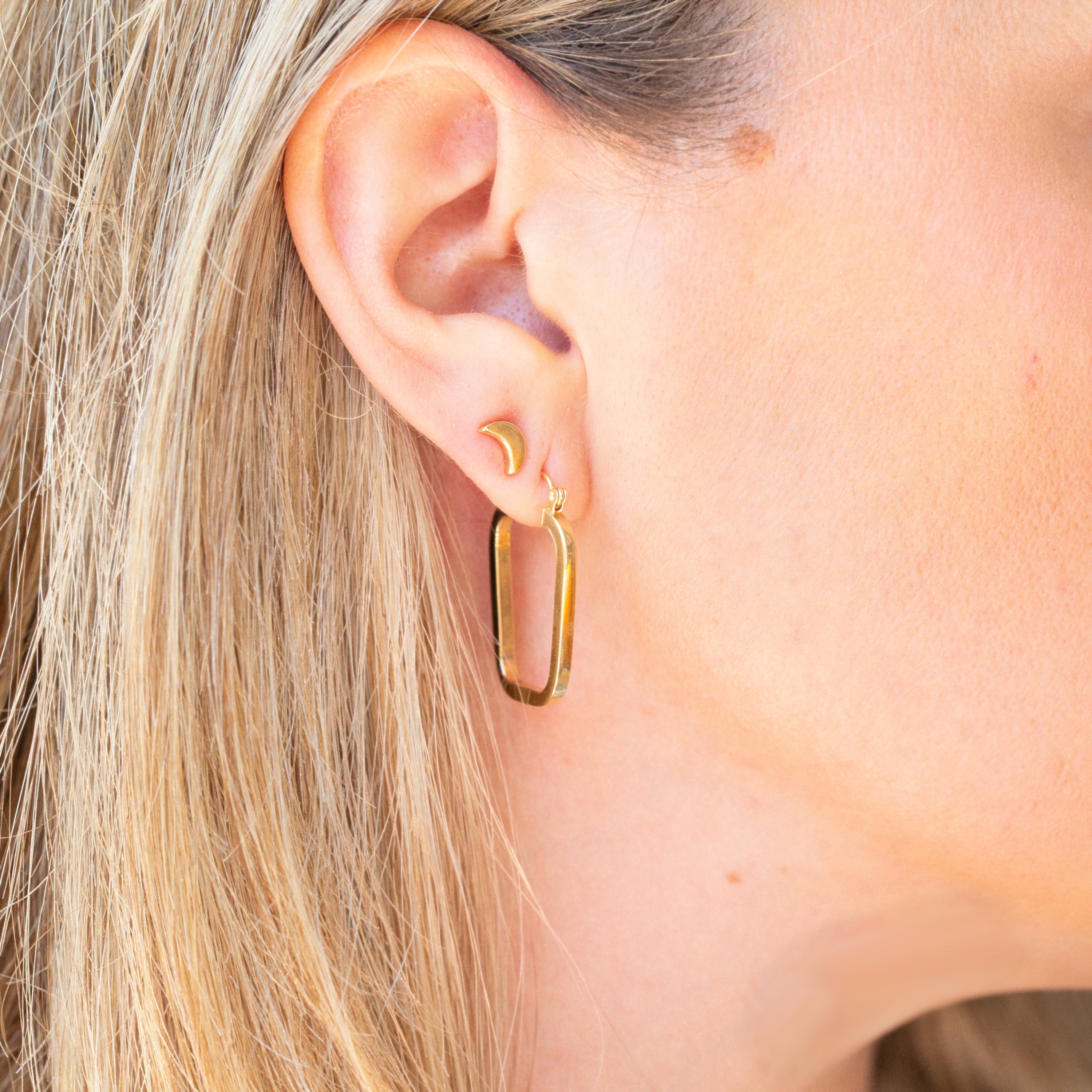 14K Gold Squared Hoop Earrings