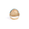 Victorian Pavé Turquoise, Silver, and 14k Gold Bombe Ring