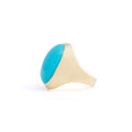 Large Turquoise and 14k Gold Ring