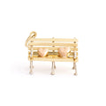 Austrian Tri-Color 14k Gold Lovers Bench Charm