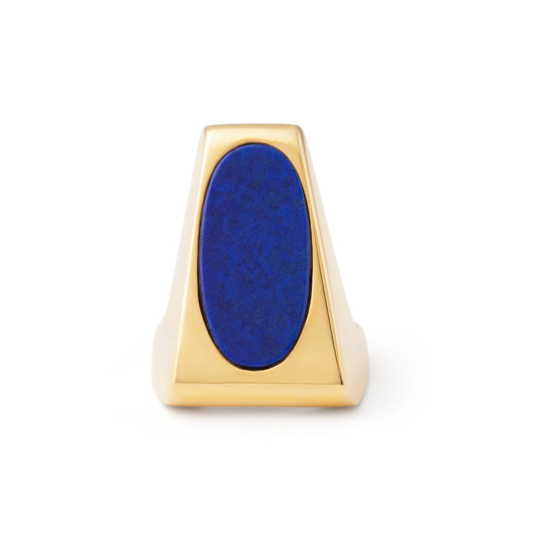 Lapis And 14k Gold Sculptural Ring