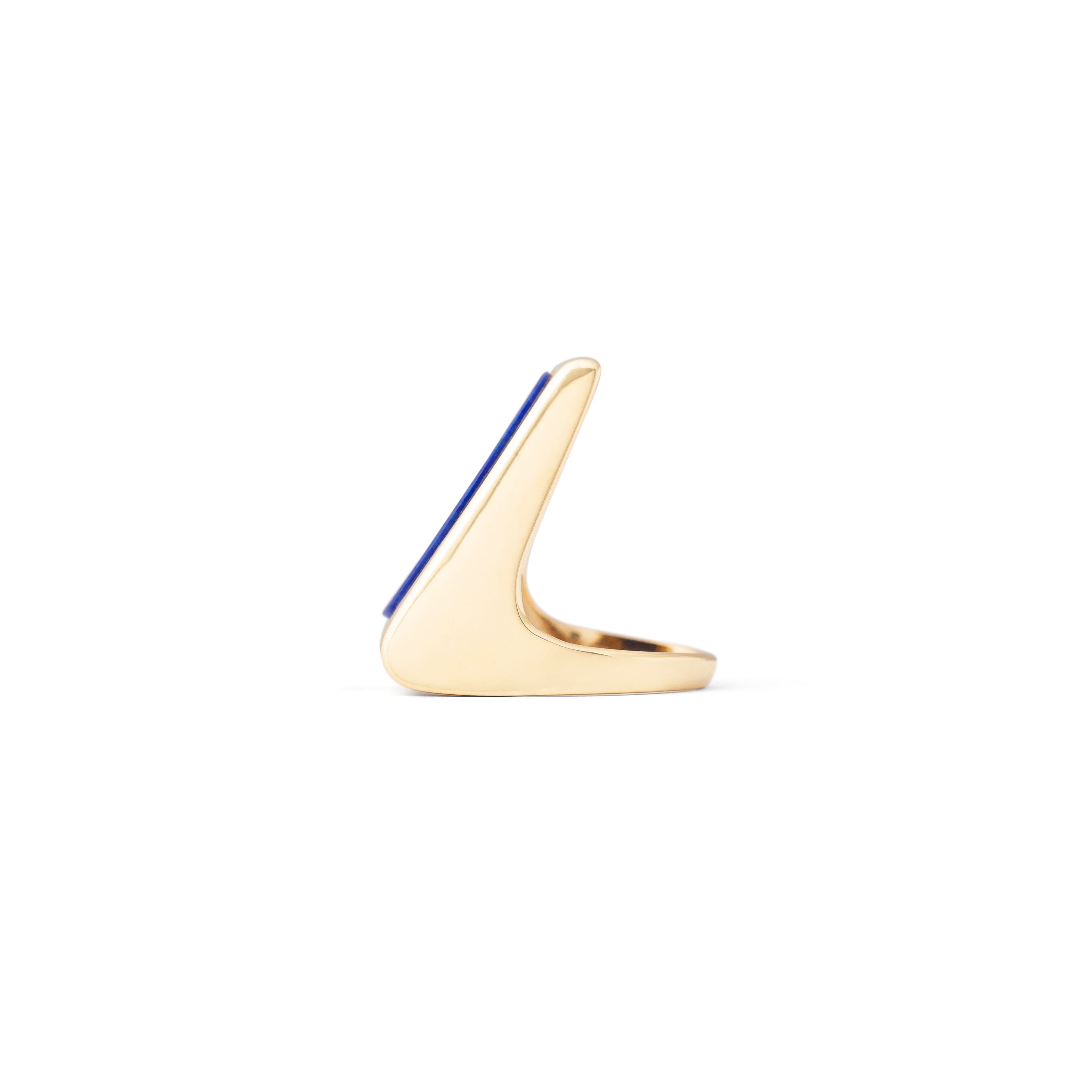 Lapis And 14k Gold Sculptural Ring