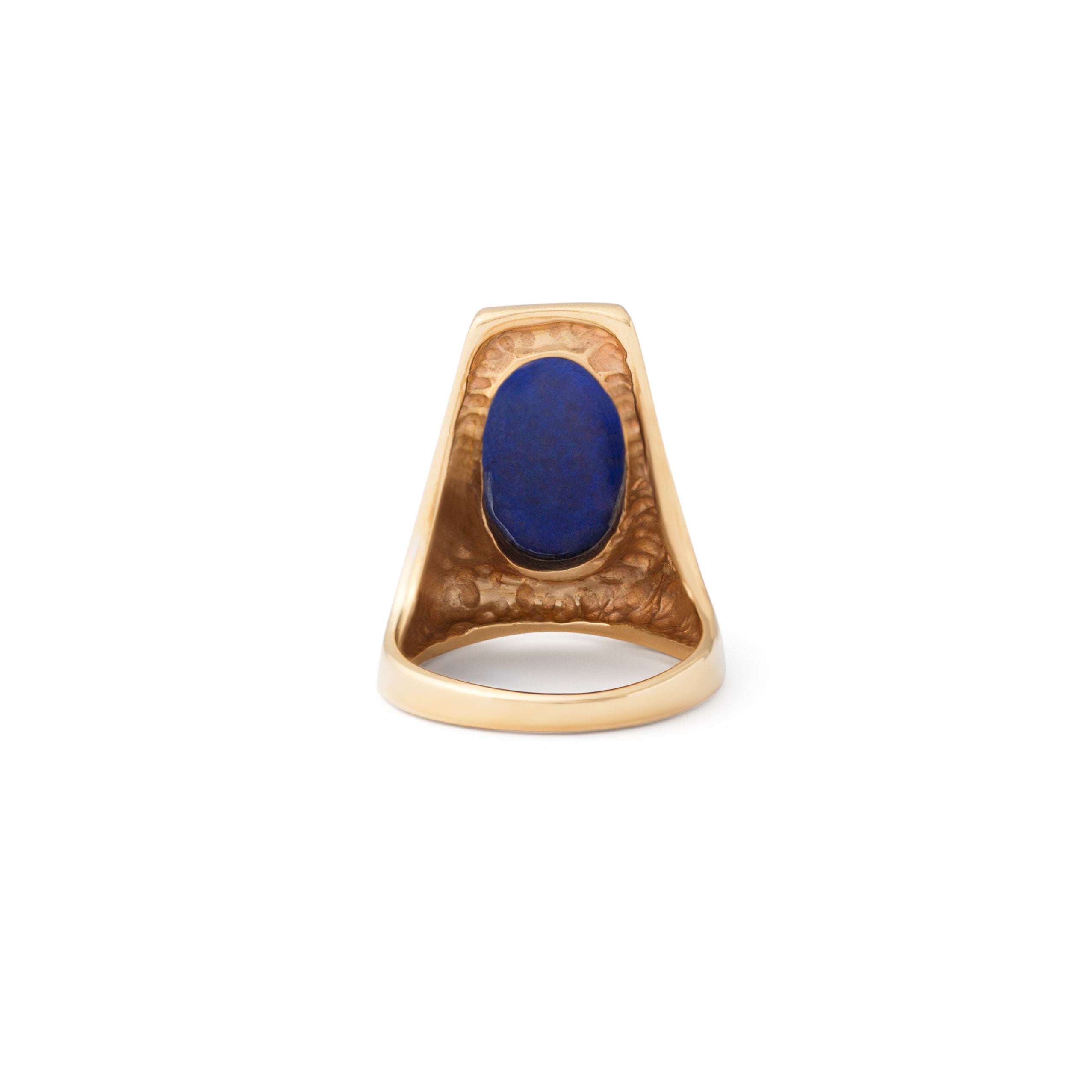Lapis And 14k Gold Sculptural Ring