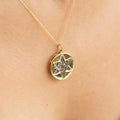 Victorian Citrine, Topaz, and 9K Gold Open-Back Locket