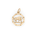 Taurus Octagonal 14K Gold Charm