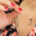 Ruby and 14k Rose Gold Sword Charm