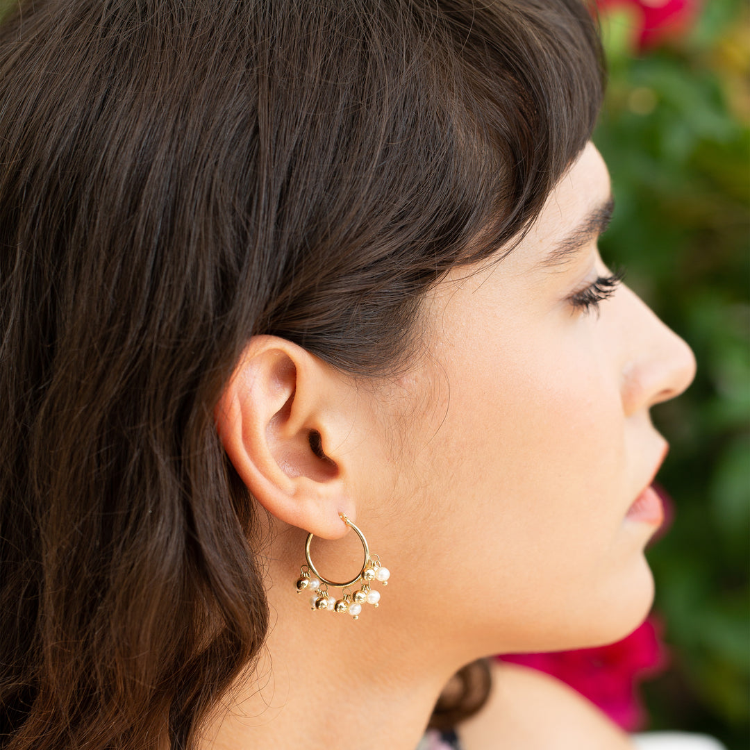 Bead fringe hoop earrings  Lorelai Le Quilliec