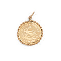 Gemini 14k Gold Roped Rim Zodiac Charm