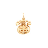Movable Rotary Phone 14K Gold Charm