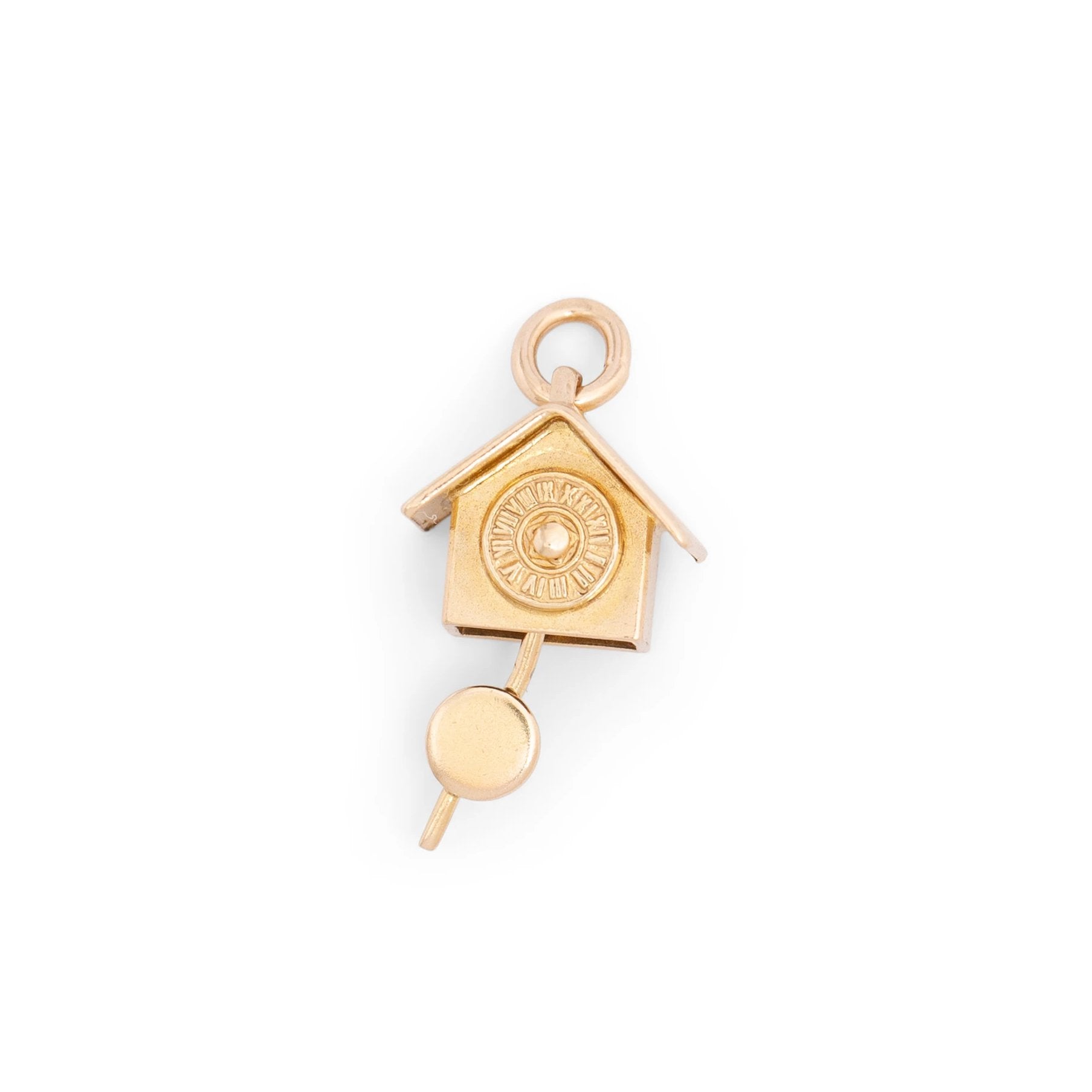Movable Wall Clock 14k Gold Charm