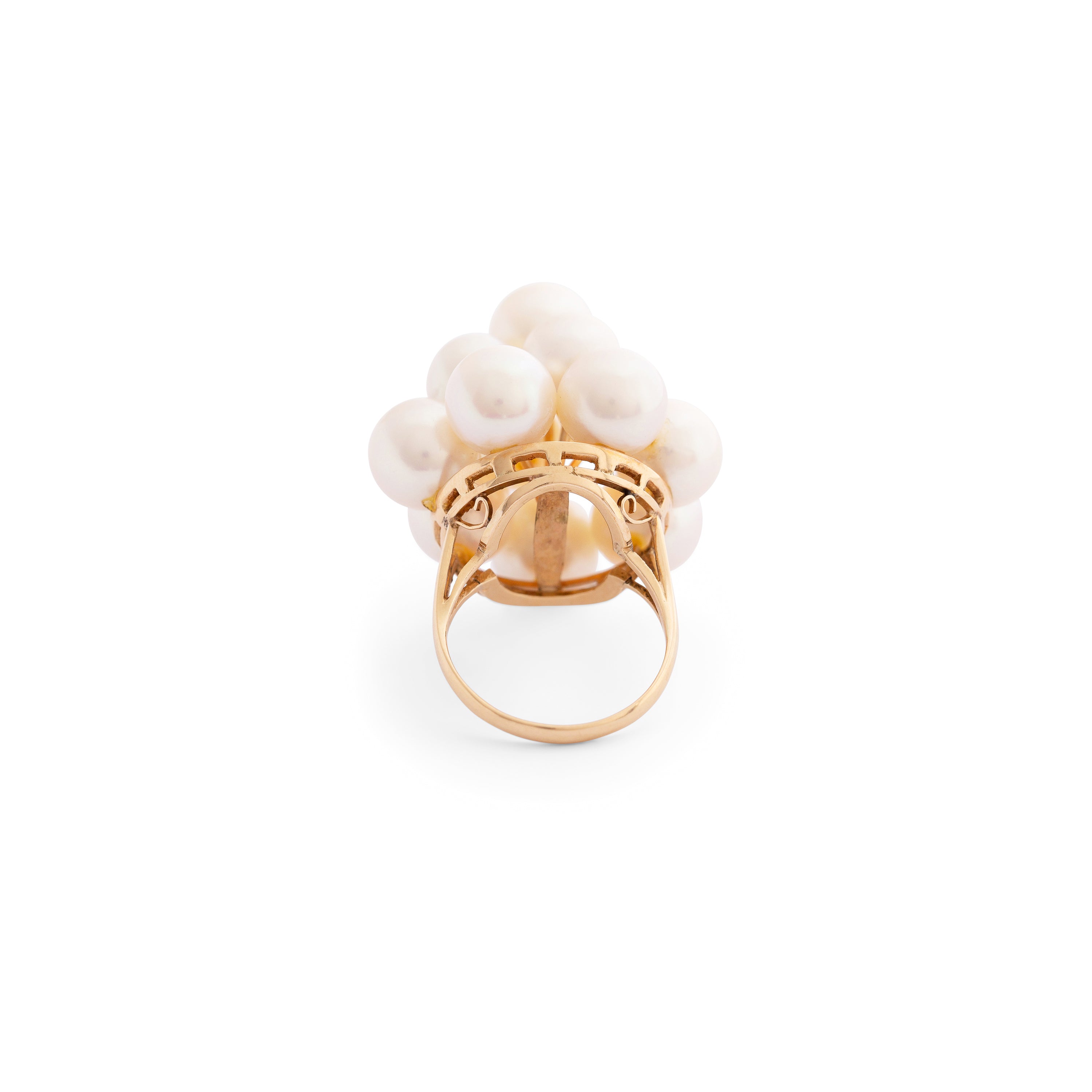 Pearl Beehive and 14k Gold Cocktail Ring