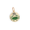 Cancer Enamel and 14k Gold Charm