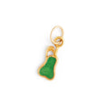 Green Enamel 18k Yellow Gold Pear Charm