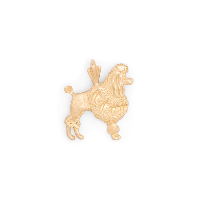 Flat Poodle 14k Gold Dog Charm
