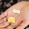 Envelope and Love Letter 18k Gold and Sapphire Necklace