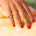 Enamel and 18K Gold Charm Ring