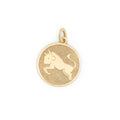 Taurus 14k Gold Disc Zodiac Charm
