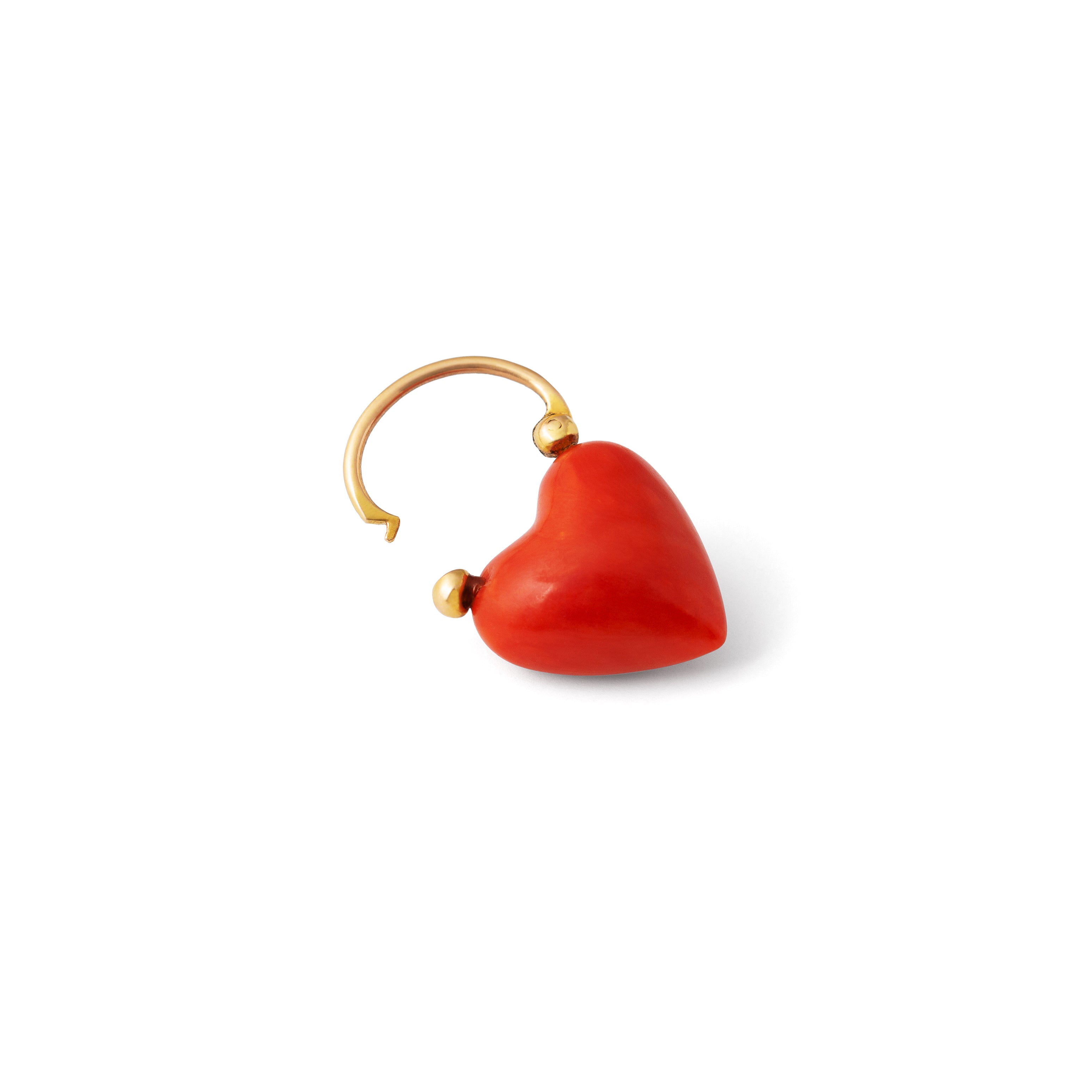 Victorian Coral Lock and 18k Yellow Gold Pendant