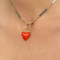 Victorian Coral Lock and 18k Yellow Gold Pendant