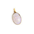 Scarab 14k Yellow Gold and Opaline Glass Charm