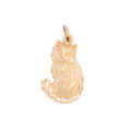 Long Hair Cat 14K Gold Charm