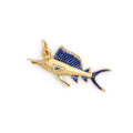 Sailfish 14K Gold and Enamel Charm