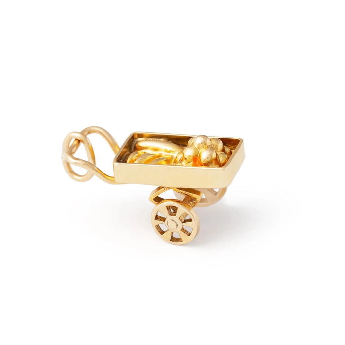 Enamel Fruit Cart and 14k Gold Charm