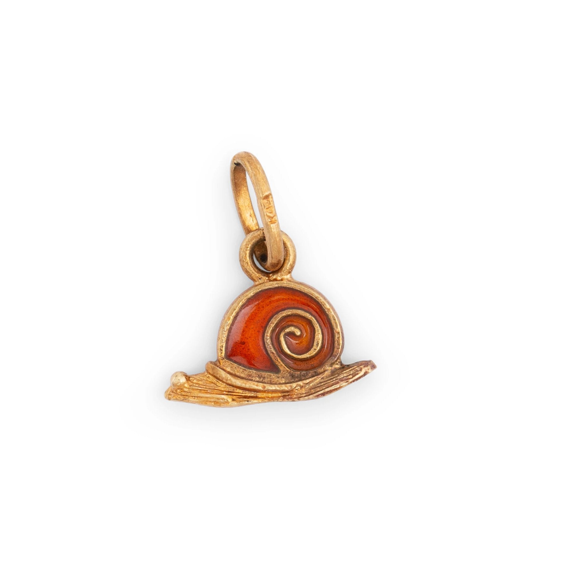 Italian Snail 14k Gold and Enamel Charm