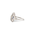 Austrian Art Deco Old European Cut Diamond and Sapphires Platinum Ring
