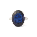 Art Deco Synthetic Sapphire and Diamond Platinum Ring