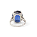 Art Deco Synthetic Sapphire and Diamond Platinum Ring