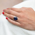 Art Deco Synthetic Sapphire and Diamond Platinum Ring