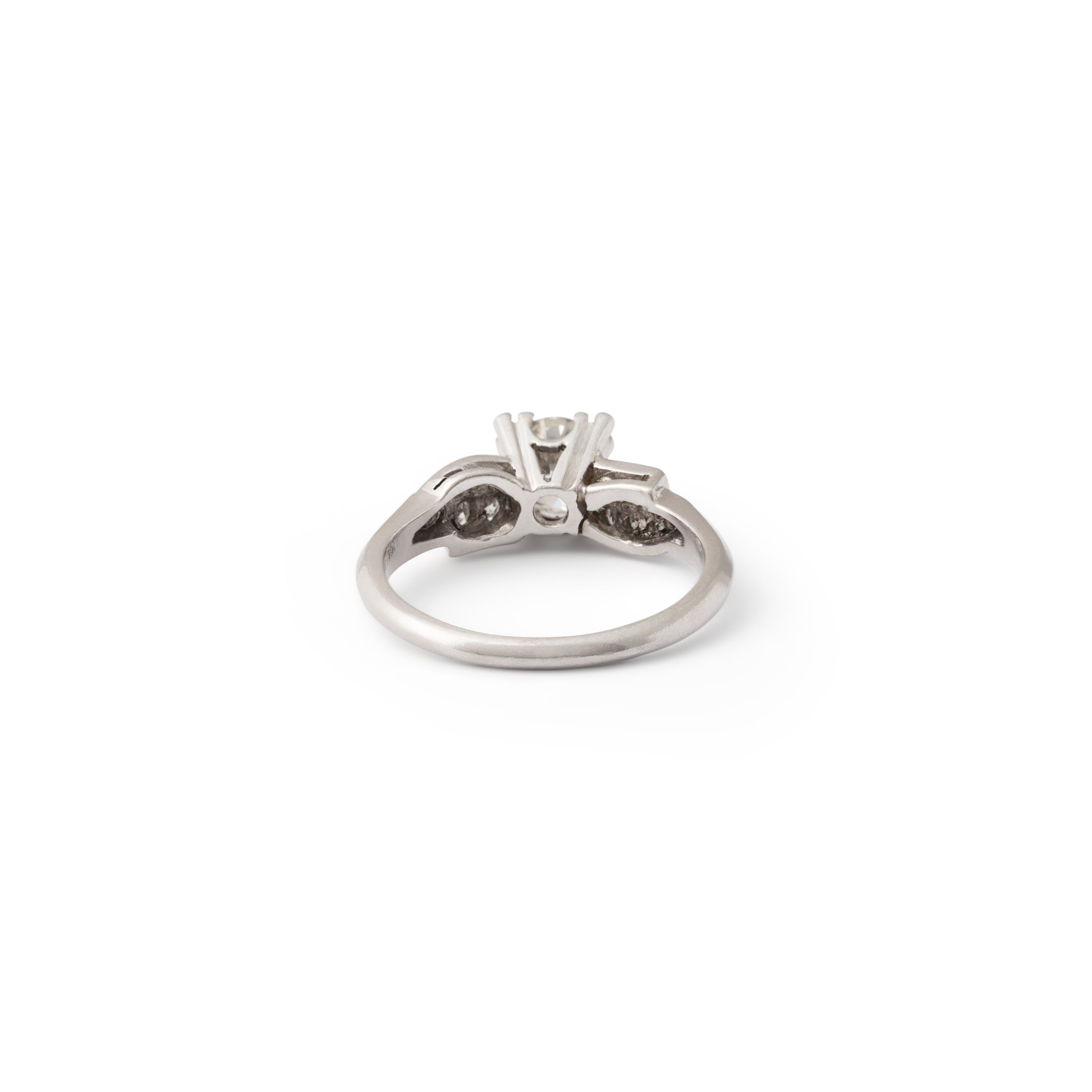 Transitional Round Brilliant Diamond and Platinum Engagement Ring