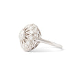 Floral Diamond and Platinum Dome Ring