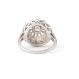 Floral Diamond and Platinum Dome Ring