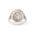 Floral Diamond and Platinum Dome Ring