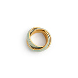 18k Yellow Gold And Blue Enamel Rolling Ring